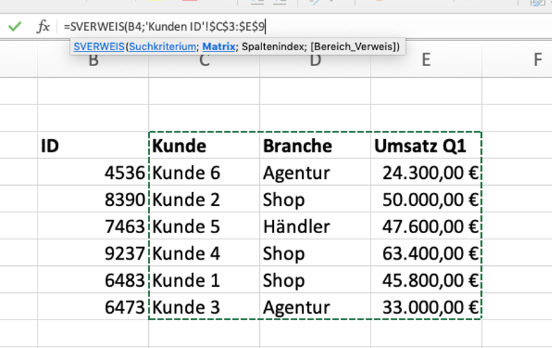 Excel SVERWEISFunktion am Beispiel erklärt